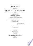 Collection de documents inédits sur l'histoire de France
