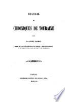 Collection de documents sur l'histoire de Touraine