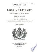 Collection de lois maritimes antérieures au XVIIIe siècle