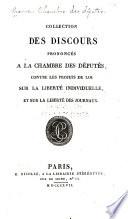 Collection des discours prononcés à la Chambre des députés