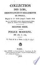 Collection des lois, ordonnances et réglements de police depuis le 13e siècle jusqu'à l'année 1818