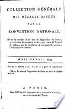 Collection générale des décrets rendus par la convention nationale avec la mention de l'apposation du Sceau