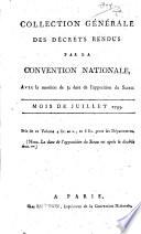 Collection générale des décrets rendus par la Convention Nationale