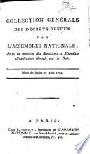 Collection générale des décrets rendus par la Convention Nationale