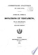 Commentaire analytique du Code civil