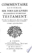 COMMENTAIRE LITTERAL SUR TOUS LES LIVRES DE L'ANCIEN ET DU NOUVEAU TESTAMENT