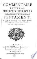 COMMENTAIRE LITTERAL SUR TOUS LES LIVRES DE L'ANCIEN ET DU NOUVEAU TESTAMENT