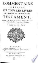 COMMENTAIRE LITTERAL SUR TOUS LES LIVRES DE L'ANCIEN ET DU NOUVEAU TESTAMENT