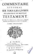 COMMENTAIRE LITTERAL SUR TOUS LES LIVRES DE L'ANCIEN ET DU NOUVEAU TESTAMENT