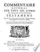 Commentaire littéral sur tous les livres de l'ancien et du nouveau testament: Les deux livres des paralipomenes (1721)