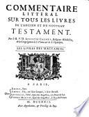 Commentaire littéral sur tous les livres de l'ancien et du nouveau testament: Les Livres des Laccabées (1722)