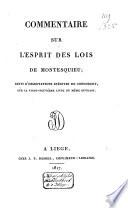 Commentaire sur l'Esprit des lois de Montesquieu