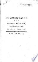 Commentaire sur l'Esprit des loix, de Montesquieu