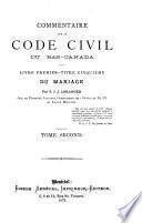 Commentaire sur le Code civil du Bas-Canada