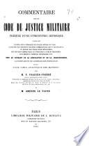 Commentaire sur le code of justice militaire