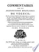 Commentaires sur les institutions militaires de Végèce
