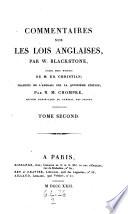 Commentaires sur les lois anglaises (etc.)