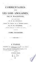 Commentaires sur les lois anglaises (etc.)