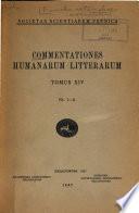 Commentationes Humanarum Litterarum