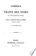 Commerce et traite des noirs aux côtes occidentales d'Afrique