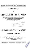 Competitions in Standing Crops for the Production of Choice Grain and Seed Grain