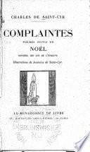 Complaintes; poems suivis de Noel, mystere des ans de l'epreuve