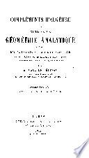 Compléments d'algèbre et notions de géométrie analytique ...