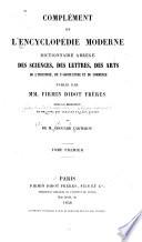 Compleḿent de l'Encycloped́ie moderne