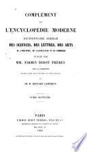 Compleḿent de l'Encycloped́ie moderne