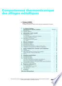 Comportement Thermomecanique des Alliages Metalliques