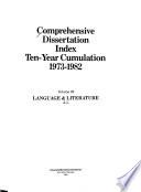 Comprehensive Dissertation Index: Language & literature, A-L