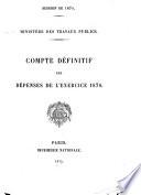 Compte définitif des dépenses de l'exercice