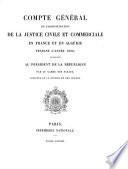 Compte général de l'administration de la justice civile et commerciale - France- Algerie- Tunisie