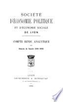 Compte rendu analytique des séances