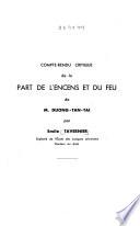 Compte-rendu critique de la part de l'encens et du feu de M. Duong-tan-Tai