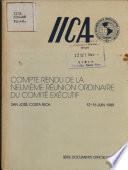 Compte Rendu de la Neuvieme Reunion Ordinaire Du Comite Executif