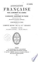 Compte rendu de la ... session - Association française pour l'avancement des sciences