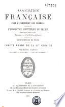 Compte rendu de la ... session - Association française pour l'avancement des sciences