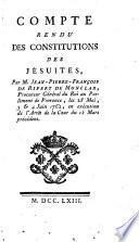 Compte rendu des constitutions des jésuites,
