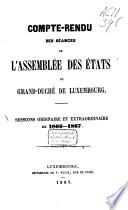 Compte-rendu des séances de l'Assemblée des États du Grand-Duché de Luxembourg