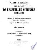 Compte rendu des séances de l'Assemblée nationale