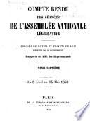 Compte rendu des séances de l'Assemblée nationale
