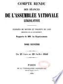 Compte-rendu des séances de l'Assemblée nationale