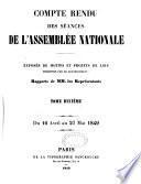 Compte-rendu des séances de l'Assemblée nationale