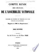 Compte rendu des séances de l'Assemblée nationale