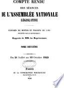 Compte rendu des séances des l'Assemblée nationale