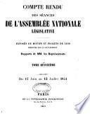 Compte rendu des séances des l'Assemblée nationale
