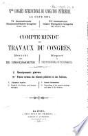 Compte-rendu des travaux du Congrès
