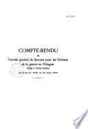Compte-rendu du Comité général de secours pour les victimes de la guerre en Pologne
