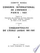 Compte rendu du Congrès international de l'enfance